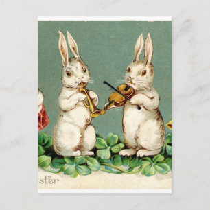 Cartes Pour Fêtes Annuelles Musique de lapin antique Salutations de Pâques