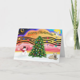 Cartes Pour Fêtes Annuelles Musique de Noël 2 - Cairn Terrier (allongé)