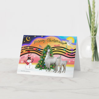 Cartes Pour Fêtes Annuelles Musique de Noël 2 - Llama Mama et Baby