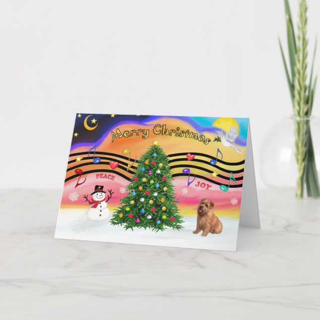 Cartes Pour Fêtes Annuelles Musique de Noël 2 - Norfolk Terrier (Devant)