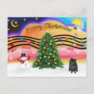 Cartes Pour Fêtes Annuelles Musique de Noël 2 - Pomeranian (noir)