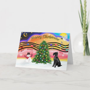 Cartes Pour Fêtes Annuelles Musique de Noël 2 - Schnauzer (Géant noir)