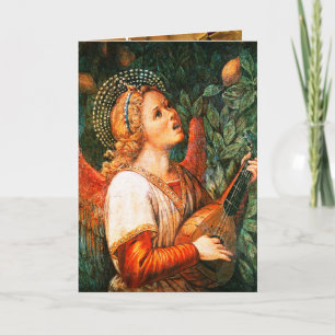 Cartes Pour Fêtes Annuelles MUSIQUE FABRIQUANT NOËL ANGEL Joueur Mandolin