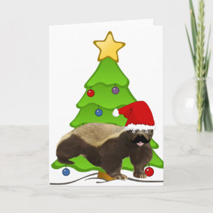 Cartes Pour Fêtes Annuelles Mustache Honey Badger Père Noël