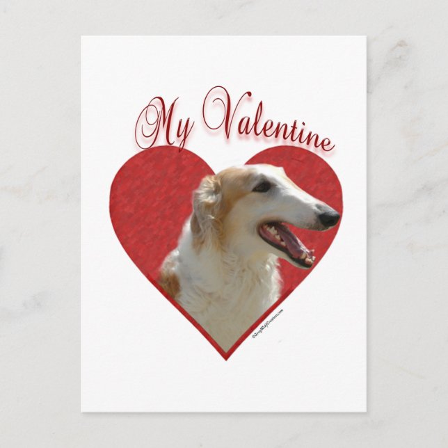 Cartes Pour Fêtes Annuelles My Borzoi Valentine (Devant)