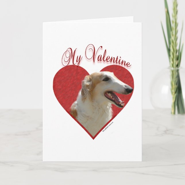 Cartes Pour Fêtes Annuelles My Borzoi Valentine (Devant)