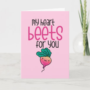 Cartes Pour Fêtes Annuelles My Heart Beets For You mignonne Funny Valentine's 