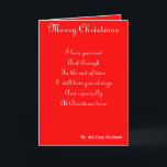 Cartes Pour Fêtes Annuelles My husband<br><div class="desc">Cartes de voeux de Noël avec dévouement à un mari aimant</div>