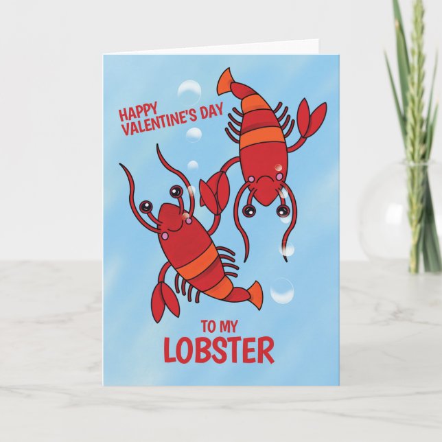 Cartes Pour Fêtes Annuelles My Lobster "Bonne Saint Valentin" (Devant)