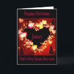 Cartes Pour Fêtes Annuelles "My love is Ablaze This Christmas"<br><div class="desc">"My Love Is Ablaze This Christmas" A wonderful Christmas card you can send to the one you love, all ablaze with light hope and love, xmas trees and the name of your love right on the front of this very special card. add their name and adything elyou ish to add....</div>
