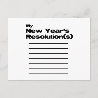 Cartes Pour Fêtes Annuelles My New Year's Resolution(s) List