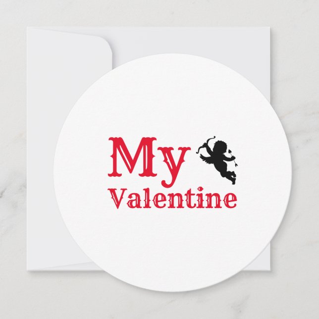 Cartes Pour Fêtes Annuelles My Valentine Typographie Cupid's Arrow Valentine (Devant)