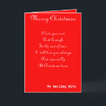 Cartes Pour Fêtes Annuelles My wife romantic Christmas greeting cards<br><div class="desc">Romanesque Christmas greeting cards</div>