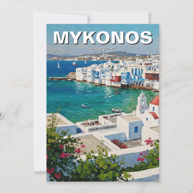 Cartes Pour Fêtes Annuelles Mykonos Grèce Iles grecques Petite Venise (Devant)