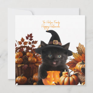 Cartes Pour Fêtes Annuelles Mystic Cat's halloween Family