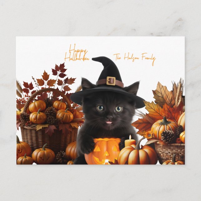Cartes Pour Fêtes Annuelles Mystic Cat's halloween Family (Devant)