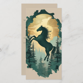 Cartes Pour Fêtes Annuelles Mystic Forest Horse Gift Tag — Emerald & Gold