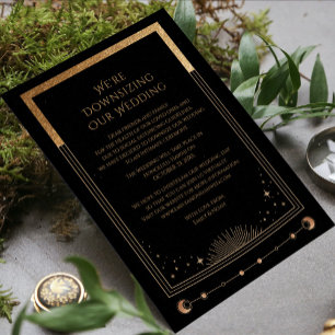 Cartes Pour Fêtes Annuelles Mystical Black Gold Nous réduisons notre Mariage