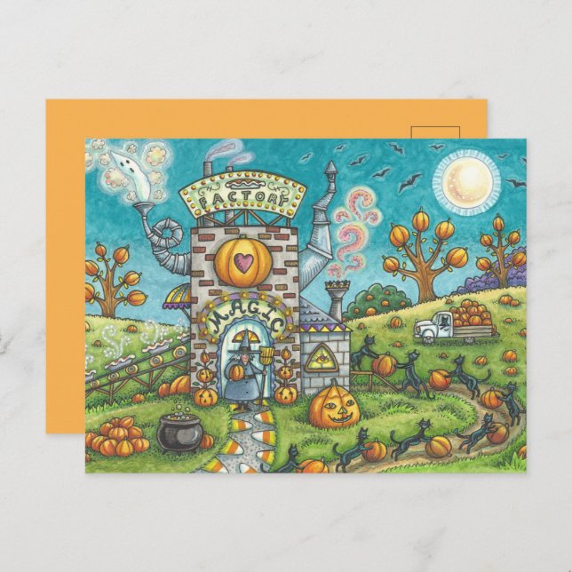 Cartes Pour Fêtes Annuelles MYSTIQUE MAGIQUE USINE DE PIE Funny Chats noirs, S (Devant / Derrière)