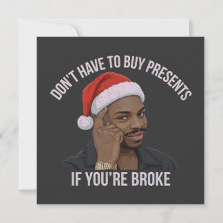 Cartes Pour Fêtes Annuelles N'achetez pas de cadeaux si vous êtes fauché