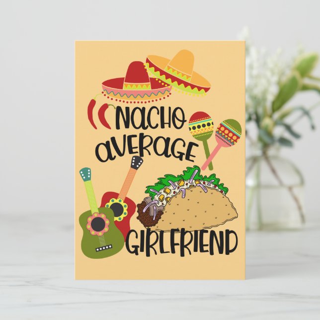 Cartes Pour Fêtes Annuelles Nachos Romantiques Pour Votre Copine Pas Comme Les (Debout devant)