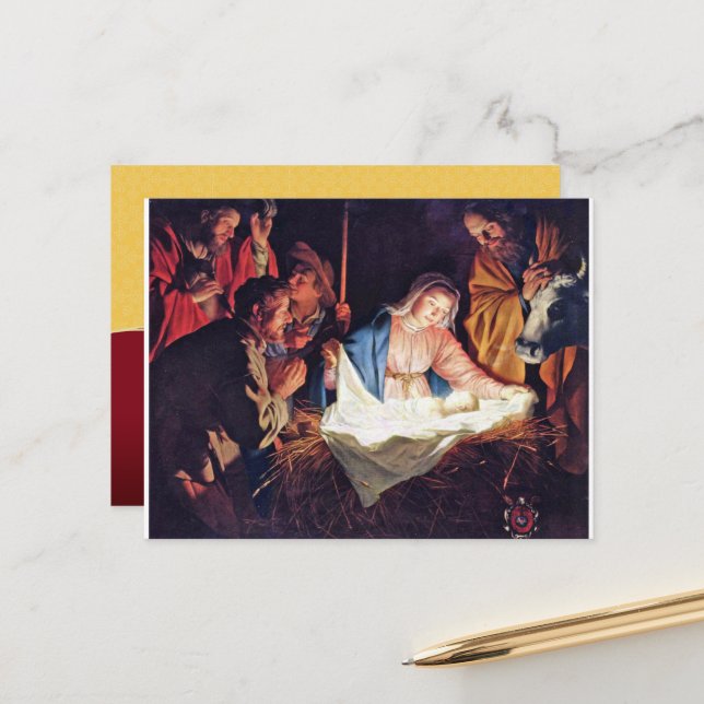 Cartes Pour Fêtes Annuelles nacimiento (Devant/Arrière en situation)