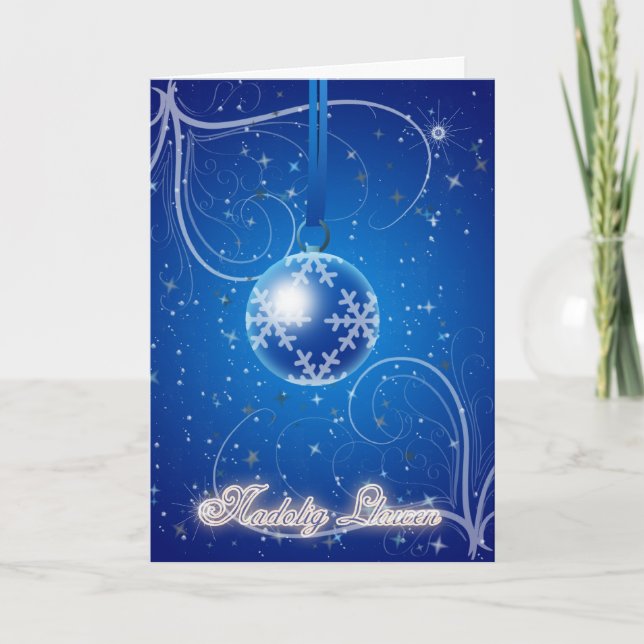 Cartes Pour Fêtes Annuelles Nadolig Llawen un Blwyddyn Newydd Dda ! - Joyeux (Devant)