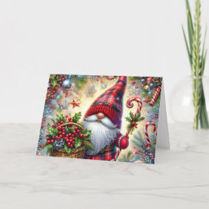 Cartes Pour Fêtes Annuelles Nain de fête avec cannes de bonbon