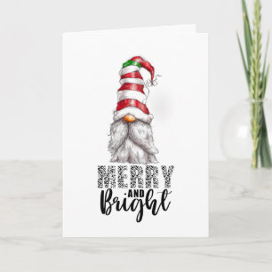 Cartes Pour Fêtes Annuelles Nain de Noël joyeux et lumineux