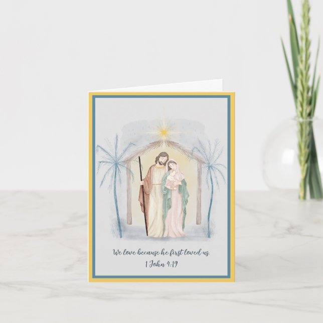 Cartes Pour Fêtes Annuelles Naissance aquarelle personnalisée (Devant)