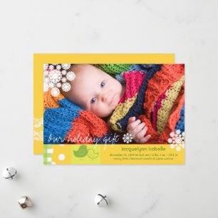 Cartes Pour Fêtes Annuelles Naissance De Petits Et Whimsical Snowflakes Photo