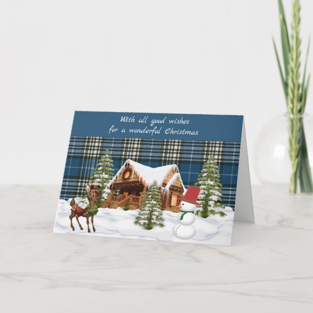 Cartes Pour Fêtes Annuelles Napier Modern Tartan Christmas (Devant)