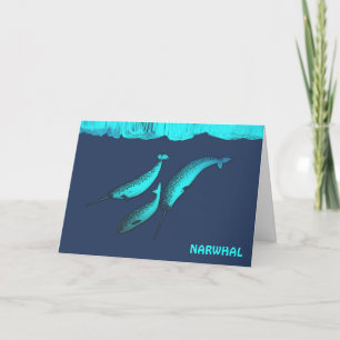 Cartes Pour Fêtes Annuelles Narwhal Sous La Glace