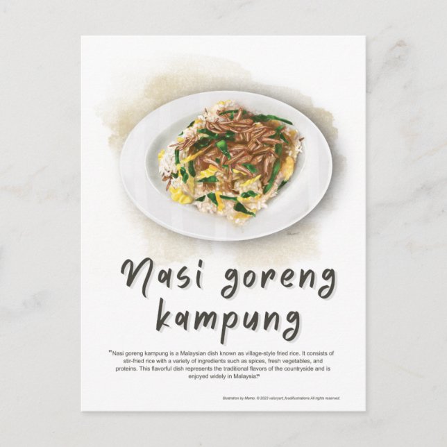 Cartes Pour Fêtes Annuelles Nasi Goreng riz frit Malaisie (Devant)
