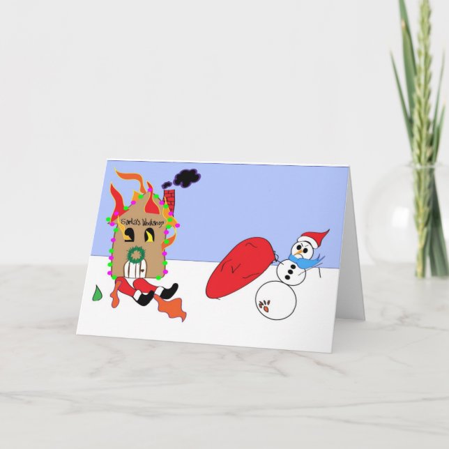 Cartes Pour Fêtes Annuelles Nasty le voleur de neige Noël (Devant)