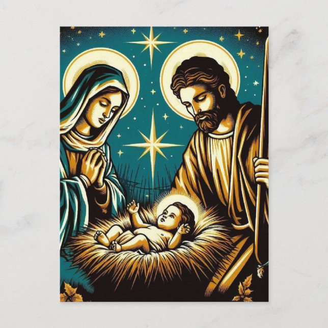 Cartes Pour Fêtes Annuelles Nativité (Devant)