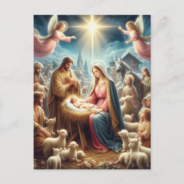 Cartes Pour Fêtes Annuelles Nativité (Devant)