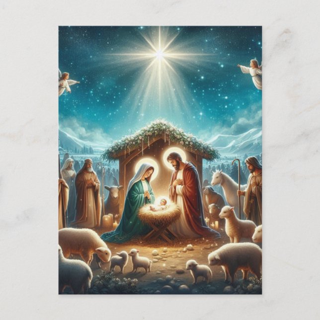 Cartes Pour Fêtes Annuelles Nativité (Devant)