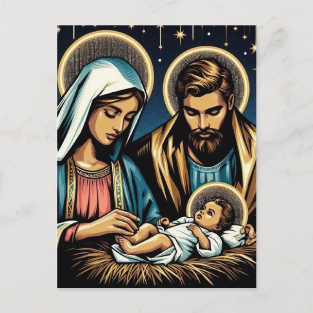 Cartes Pour Fêtes Annuelles Nativité (Devant)