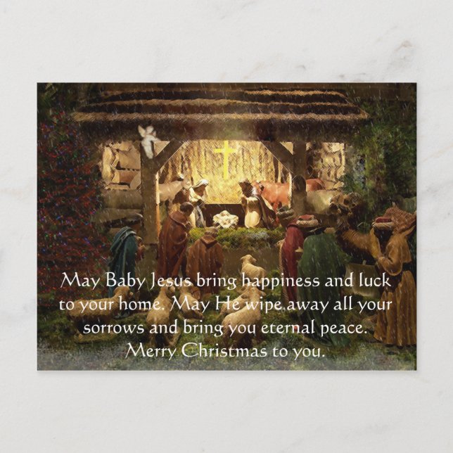 Cartes Pour Fêtes Annuelles Nativité (Devant)