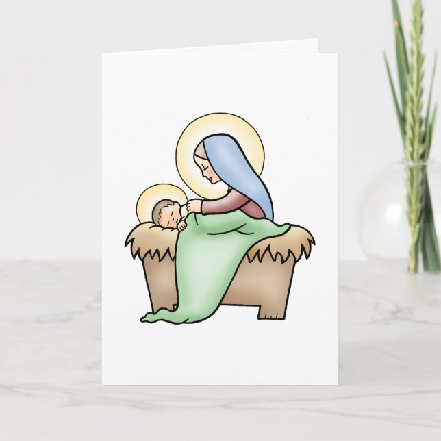 Cartes Pour Fêtes Annuelles Nativité (Devant)