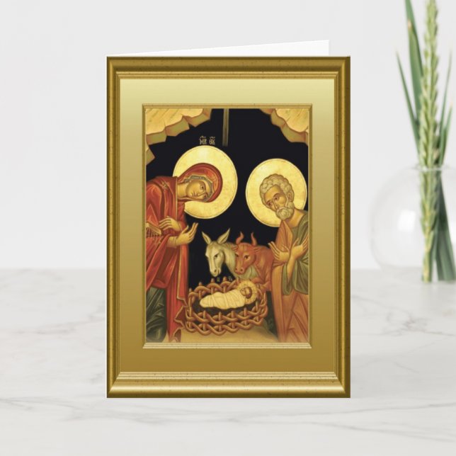 Cartes Pour Fêtes Annuelles Nativité (Devant)