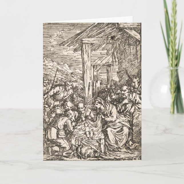 Cartes Pour Fêtes Annuelles Nativité allemand par Jonas Umbach (c 1624-1693) (Devant)