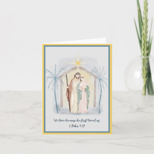 Cartes Pour Fêtes Annuelles Nativité aquarelle personnalisée