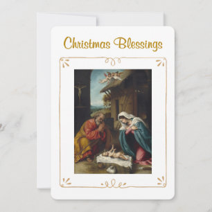 Cartes Pour Fêtes Annuelles Nativité Bénédiction de Noël Religieux