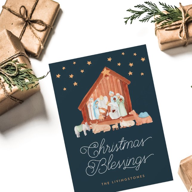 Cartes Pour Fêtes Annuelles Nativité Bénédictions de Noël Photo Fêtes religieu (Créateur téléchargé)