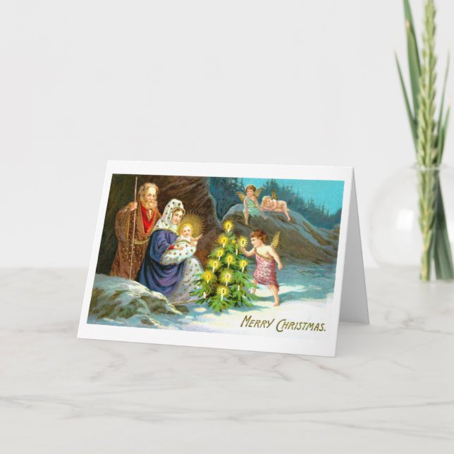 Cartes Pour Fêtes Annuelles Nativité dans la neige (Devant)