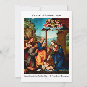 Cartes Pour Fêtes Annuelles Nativité de la Renaissance Adoration des Bergers