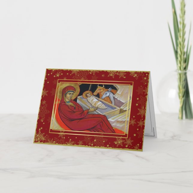 Cartes Pour Fêtes Annuelles Nativité de Noël (Devant)