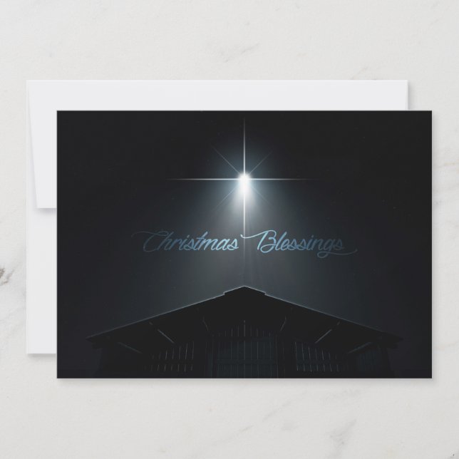 Cartes Pour Fêtes Annuelles Nativité De Noël Abstraite Stable Et Étoile (Devant)